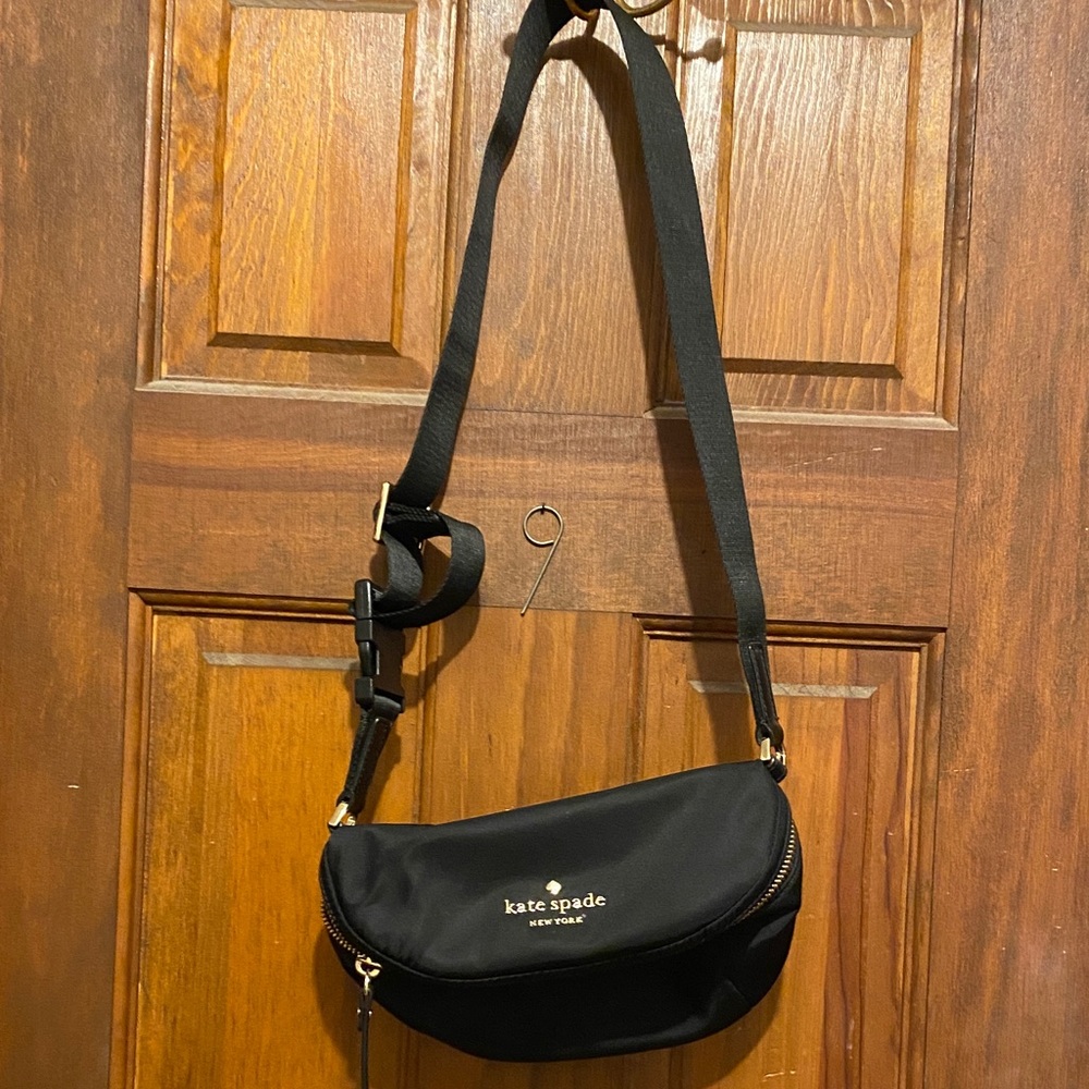 Kate Spade Black Shoulder Bag with Gold Details